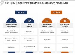Half yearly technology product strategy roadmap with new features