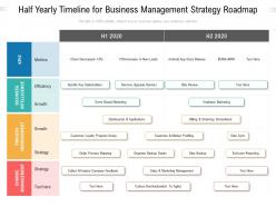Half Yearly Timeline For Business Management Strategy Roadmap