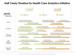 Half yearly timeline for health care analytics initiative