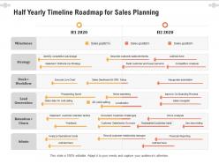 Half yearly timeline roadmap for sales planning