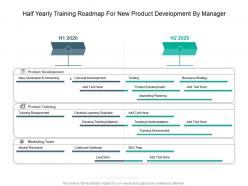 Half Yearly Training Roadmap For New Product Development By Manager