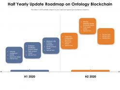 Half yearly update roadmap on ontology blockchain