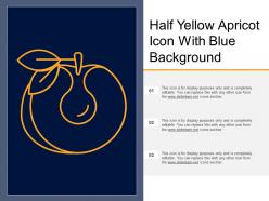 Half yellow apricot icon with blue background