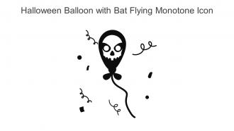 Halloween Balloon With Bat Flying Monotone Icon In Powerpoint Pptx Png And Editable Eps Format