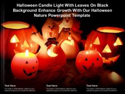 Halloween candle light with leaves on black enhance growth with our halloween nature template
