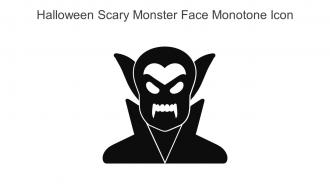 Halloween Scary Monster Face Monotone Icon In Powerpoint Pptx Png And Editable Eps Format