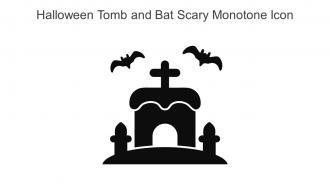 Halloween Tomb And Bat Scary Monotone Icon In Powerpoint Pptx Png And Editable Eps Format