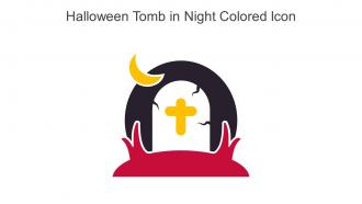 Halloween Tomb In Night Colored Icon In Powerpoint Pptx Png And Editable Eps Format