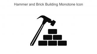 Hammer And Brick Building Monotone Icon In Powerpoint Pptx Png And Editable Eps Format