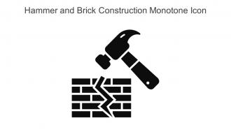 Hammer And Brick Construction Monotone Icon In Powerpoint Pptx Png And Editable Eps Format