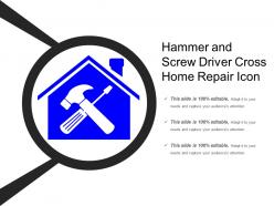 Hammer and screw driver cross home repair icon