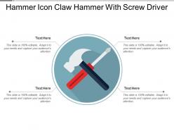 Hammer icon claw hammer with screw driver