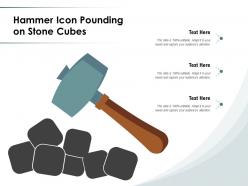 Hammer icon pounding on stone cubes