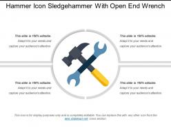 Hammer icon sledgehammer with open end wrench