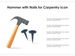 Hammer with nails for carpentry icon