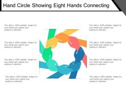 Hand circle showing eight hands connecting