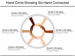 Hand circle showing six hand connected