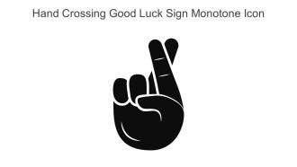 Hand Crossing Good Luck Sign Monotone Icon In Powerpoint Pptx Png And Editable Eps Format