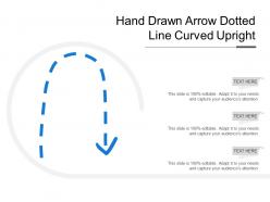 Hand drawn arrow dotted line curved upright