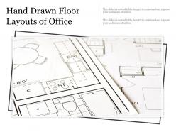 Hand drawn floor layouts of office