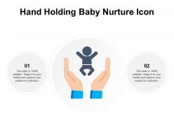 Hand holding baby nurture icon