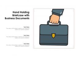 Hand holding briefcase with business documents