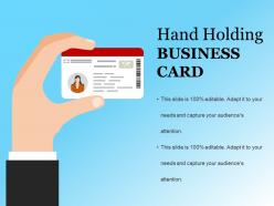 Hand holding business card example ppt presentation