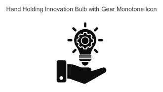 Hand Holding Innovation Bulb With Gear Monotone Icon In Powerpoint Pptx Png And Editable Eps Format