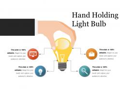 Hand holding light bulb powerpoint slides