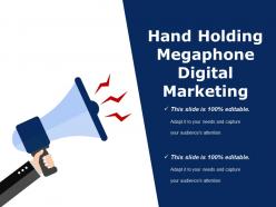 Hand holding megaphone digital marketing presentation examples