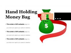 Hand holding money bag presentation backgrounds