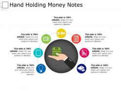 Hand holding money notes presentation background images