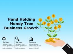 Hand holding money tree business growth ppt slide examples