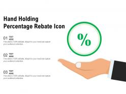 Hand holding percentage rebate icon