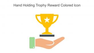 Hand Holding Trophy Reward Colored Icon In Powerpoint Pptx Png And Editable Eps Format