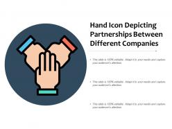Hand icon depicting partnerships between different companies