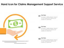 Hand icon for claims management support service