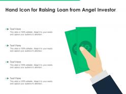 Hand icon for raising loan from angel investor