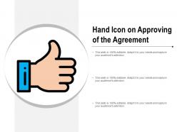 Hand icon on approving of the agreement