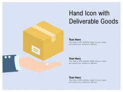 Hand icon with deliverable goods