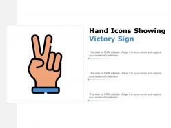 Hand icons showing victory sign