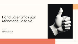 Hand Loser Emoji Sign Monotone Editable PPT Summary AT