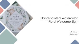 Hand Painted Watercolor Floral Welcome Sign PPT PowerPoint AT