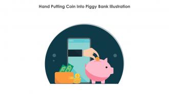 Hand Putting Coin Into Piggy Bank Illustration