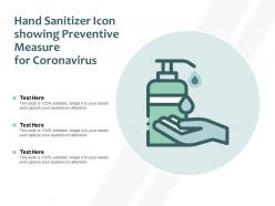 Hand sanitizer icon showing preventive measure for coronavirus