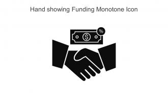 Hand Showing Funding Monotone Icon In Powerpoint Pptx Png And Editable Eps Format