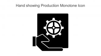 Hand Showing Production Monotone Icon In Powerpoint Pptx Png And Editable Eps Format