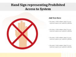 Hand sign representing prohibited access to system