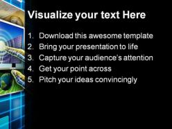 Hand using a touch screen technology powerpoint templates and powerpoint backgrounds 0311