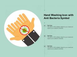 Hand Washing Icon With Anti Bacteria Symbol